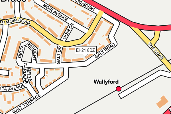 EH21 8DZ map - OS OpenMap – Local (Ordnance Survey)