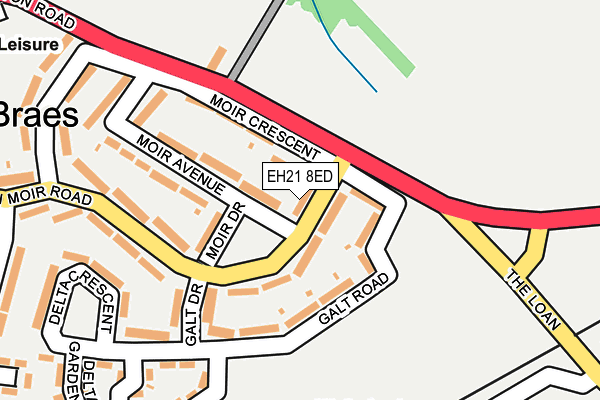 EH21 8ED map - OS OpenMap – Local (Ordnance Survey)