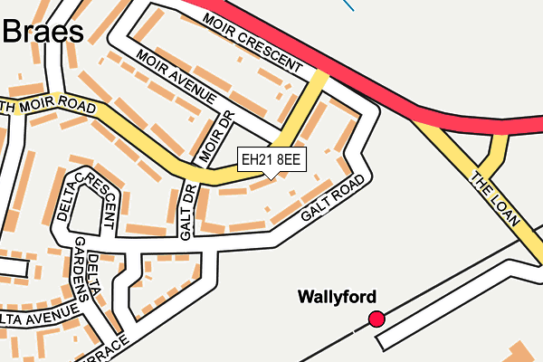 EH21 8EE map - OS OpenMap – Local (Ordnance Survey)