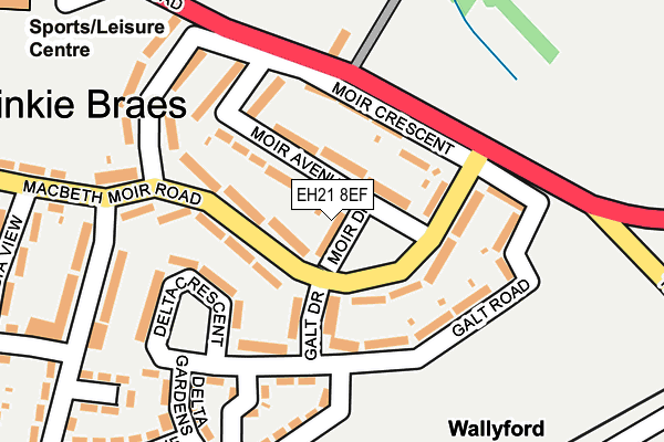 EH21 8EF map - OS OpenMap – Local (Ordnance Survey)