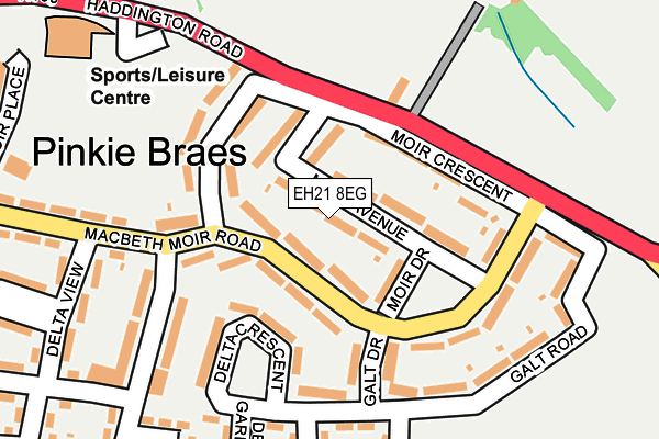 EH21 8EG map - OS OpenMap – Local (Ordnance Survey)