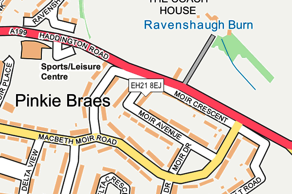 EH21 8EJ map - OS OpenMap – Local (Ordnance Survey)