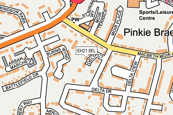 EH21 8EL map - OS OpenMap – Local (Ordnance Survey)