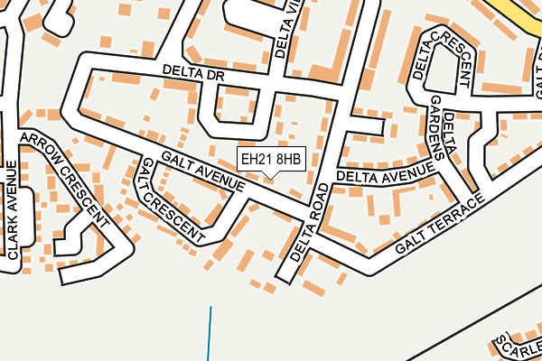 EH21 8HB map - OS OpenMap – Local (Ordnance Survey)