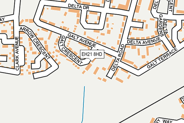 EH21 8HD map - OS OpenMap – Local (Ordnance Survey)