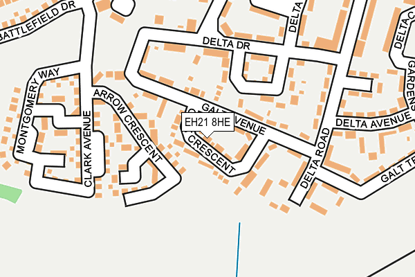 EH21 8HE map - OS OpenMap – Local (Ordnance Survey)