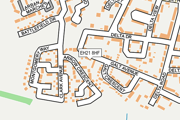 EH21 8HF map - OS OpenMap – Local (Ordnance Survey)