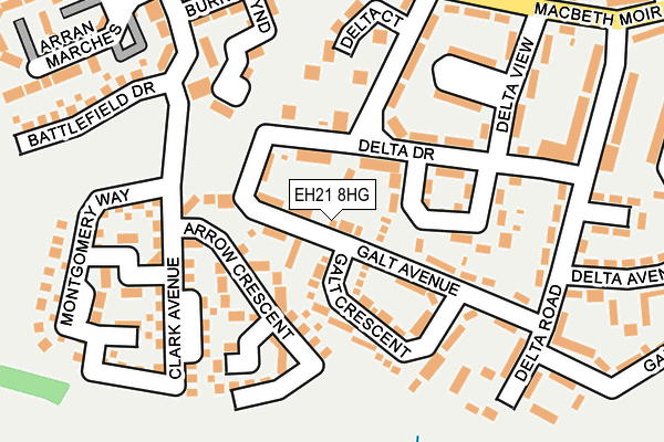 EH21 8HG map - OS OpenMap – Local (Ordnance Survey)