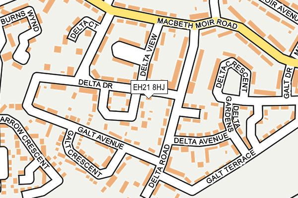 EH21 8HJ map - OS OpenMap – Local (Ordnance Survey)