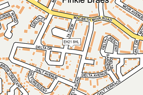 EH21 8HL map - OS OpenMap – Local (Ordnance Survey)