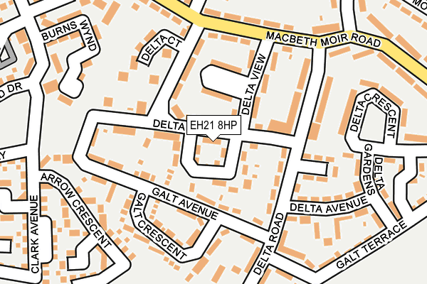 EH21 8HP map - OS OpenMap – Local (Ordnance Survey)