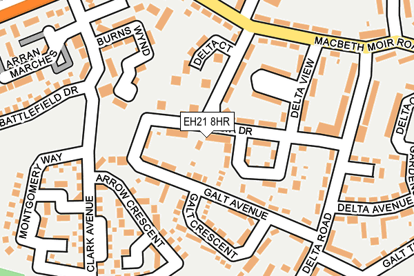 EH21 8HR map - OS OpenMap – Local (Ordnance Survey)