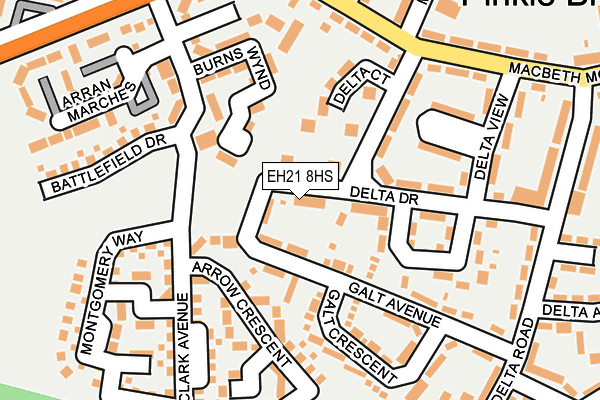 EH21 8HS map - OS OpenMap – Local (Ordnance Survey)