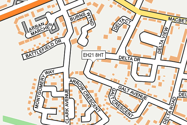 EH21 8HT map - OS OpenMap – Local (Ordnance Survey)