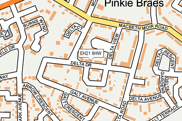 EH21 8HW map - OS OpenMap – Local (Ordnance Survey)