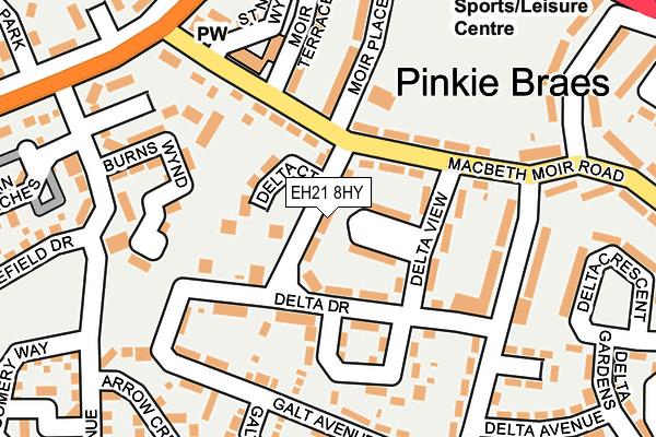 EH21 8HY map - OS OpenMap – Local (Ordnance Survey)