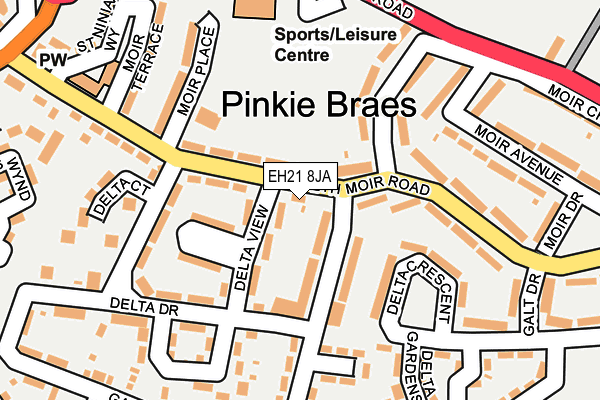 EH21 8JA map - OS OpenMap – Local (Ordnance Survey)