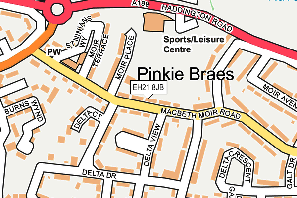 EH21 8JB map - OS OpenMap – Local (Ordnance Survey)