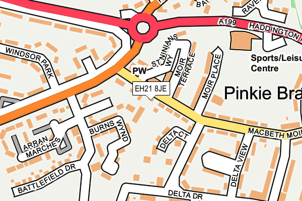 EH21 8JE map - OS OpenMap – Local (Ordnance Survey)