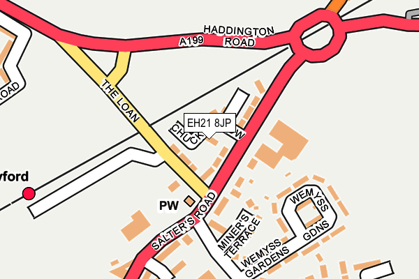 EH21 8JP map - OS OpenMap – Local (Ordnance Survey)