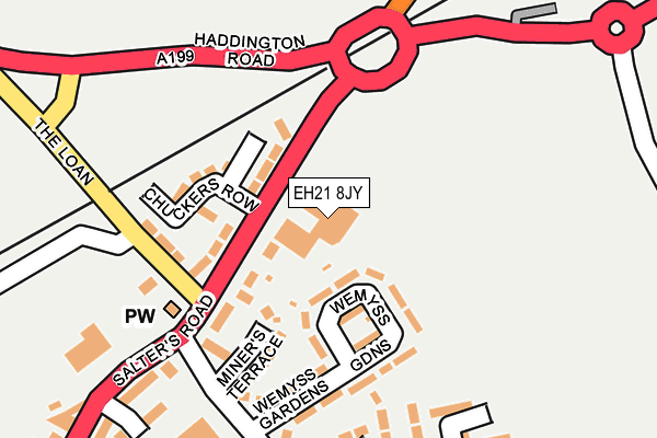 EH21 8JY map - OS OpenMap – Local (Ordnance Survey)