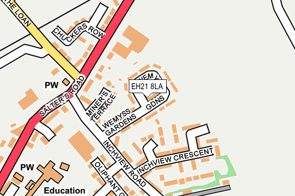 EH21 8LA map - OS OpenMap – Local (Ordnance Survey)