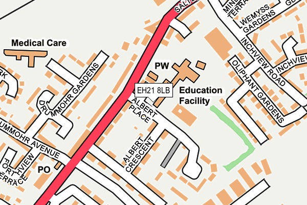 EH21 8LB map - OS OpenMap – Local (Ordnance Survey)