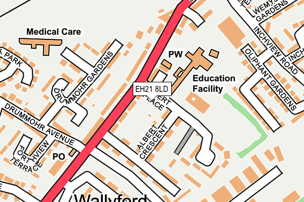 EH21 8LD map - OS OpenMap – Local (Ordnance Survey)