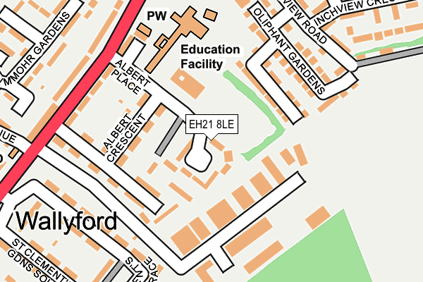 EH21 8LE map - OS OpenMap – Local (Ordnance Survey)