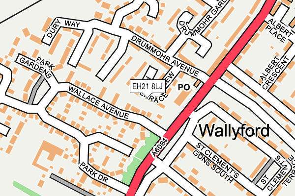 EH21 8LJ map - OS OpenMap – Local (Ordnance Survey)