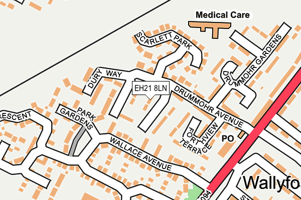 EH21 8LN map - OS OpenMap – Local (Ordnance Survey)