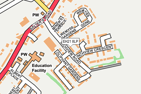 EH21 8LP map - OS OpenMap – Local (Ordnance Survey)