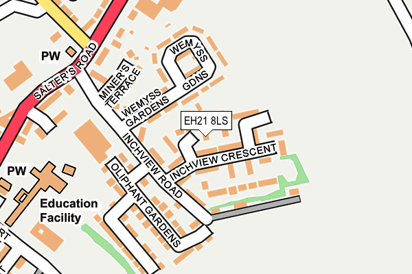 EH21 8LS map - OS OpenMap – Local (Ordnance Survey)