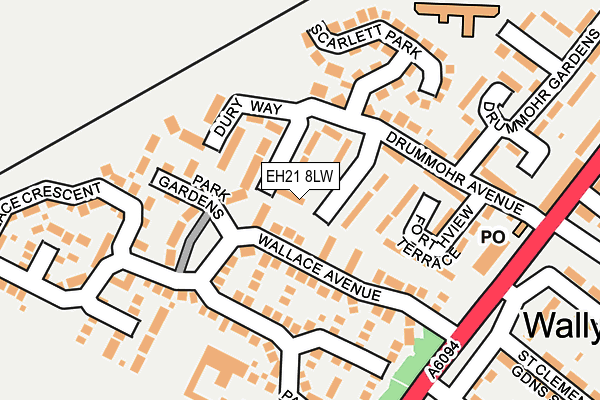 EH21 8LW map - OS OpenMap – Local (Ordnance Survey)