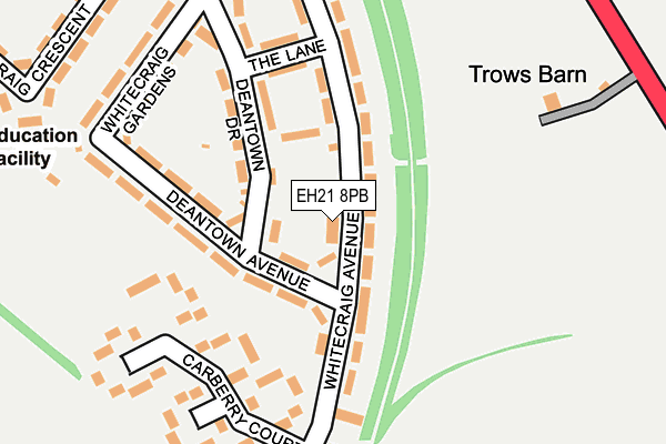 EH21 8PB map - OS OpenMap – Local (Ordnance Survey)