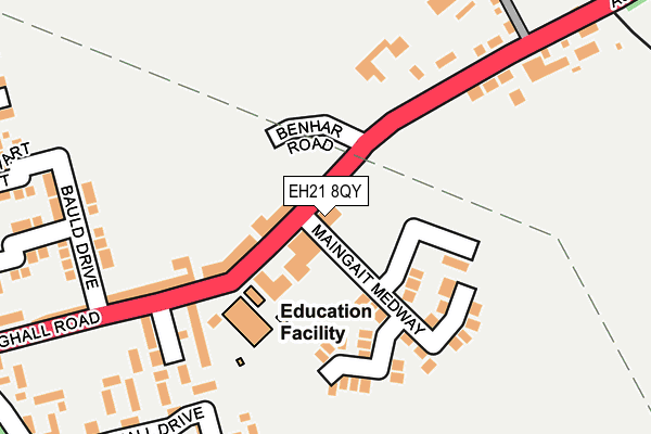 EH21 8QY map - OS OpenMap – Local (Ordnance Survey)