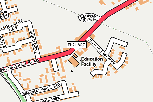 EH21 8QZ map - OS OpenMap – Local (Ordnance Survey)