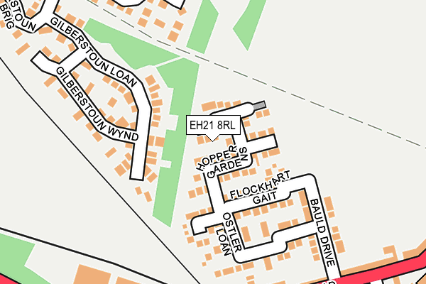 EH21 8RL map - OS OpenMap – Local (Ordnance Survey)