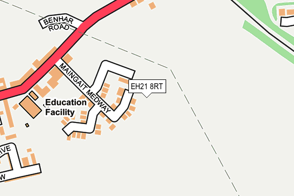 EH21 8RT map - OS OpenMap – Local (Ordnance Survey)