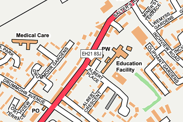 EH21 8SJ map - OS OpenMap – Local (Ordnance Survey)