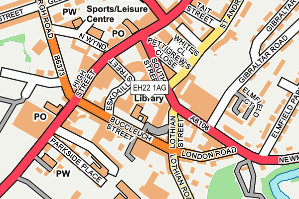 EH22 1AG map - OS OpenMap – Local (Ordnance Survey)