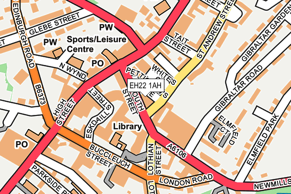 EH22 1AH map - OS OpenMap – Local (Ordnance Survey)