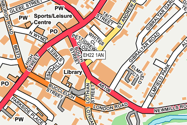 EH22 1AN map - OS OpenMap – Local (Ordnance Survey)