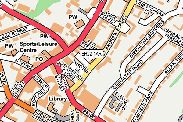 EH22 1AR map - OS OpenMap – Local (Ordnance Survey)