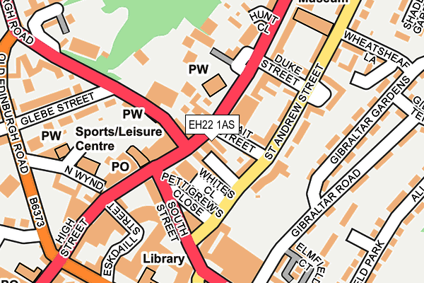 EH22 1AS map - OS OpenMap – Local (Ordnance Survey)