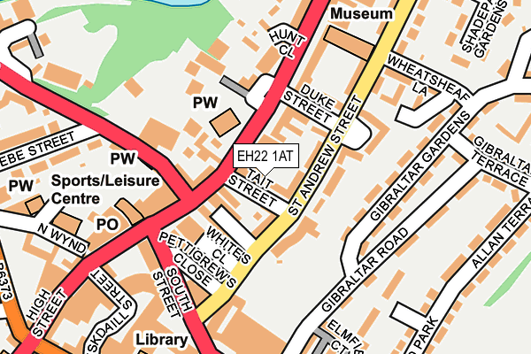 EH22 1AT map - OS OpenMap – Local (Ordnance Survey)
