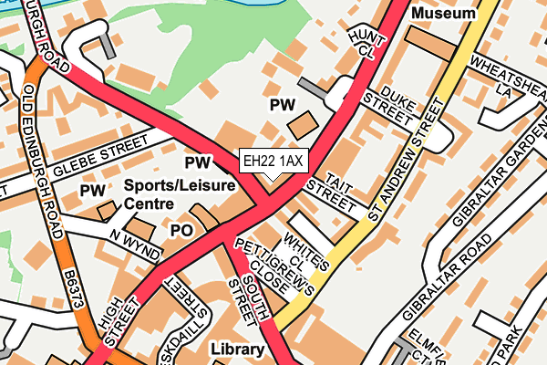 EH22 1AX map - OS OpenMap – Local (Ordnance Survey)