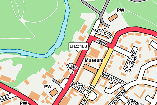 EH22 1BB map - OS OpenMap – Local (Ordnance Survey)