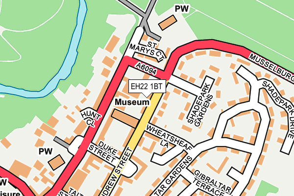 EH22 1BT map - OS OpenMap – Local (Ordnance Survey)