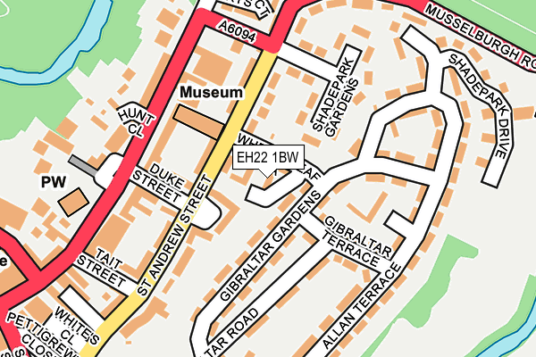 EH22 1BW map - OS OpenMap – Local (Ordnance Survey)